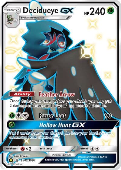 Decidueye GX Hidden Fates: Shiny Vault Pokemon card