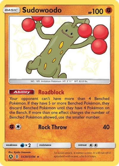 Sudowoodo Hidden Fates: Shiny Vault Pokemon card