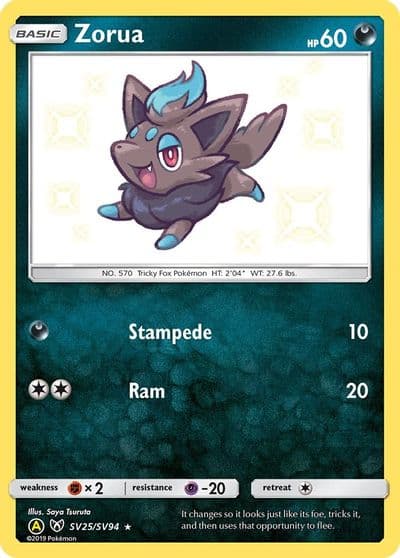 Zorua Hidden Fates: Shiny Vault Pokemon card
