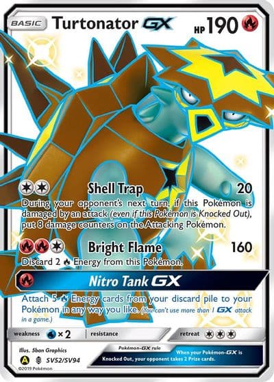 Turtonator GX Hidden Fates: Shiny Vault Pokemon card