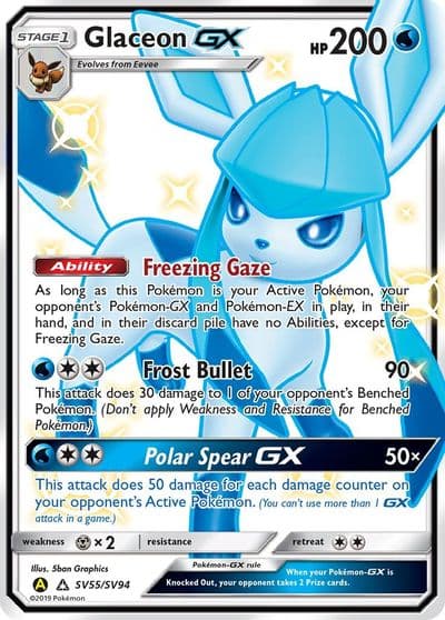 Glaceon GX Hidden Fates: Shiny Vault Pokemon card