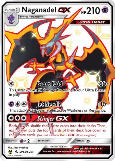 Naganadel GX Hidden Fates: Shiny Vault Pokemon card