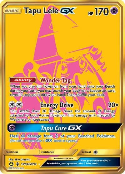 Tapu Lele GX Hidden Fates: Shiny Vault Pokemon card