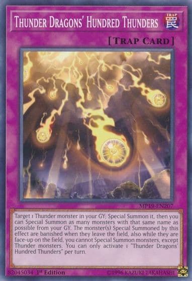 Thunder Dragons Hundred Thunders 2019 Gold Sarcophagus Tin Mega Pack Yu-Gi-Oh! card