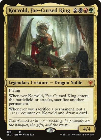 Korvold Fae Cursed King Throne of Eldraine Magic card