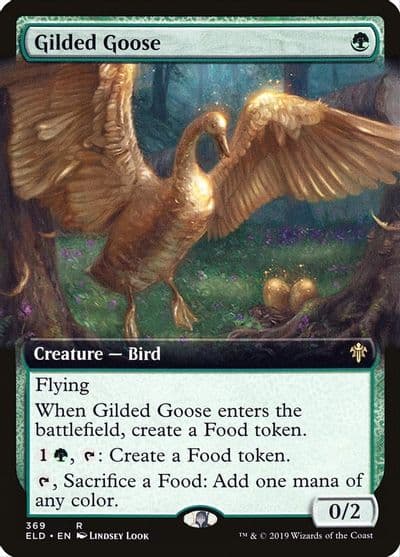 Gilded Goose Extended Art Throne of Eldraine Magic card
