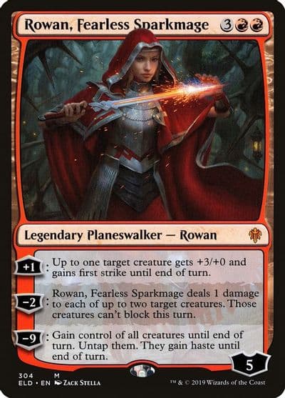 Rowan Fearless Sparkmage Throne of Eldraine Magic card