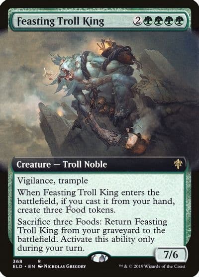 Feasting Troll King Extended Art Throne of Eldraine Magic card