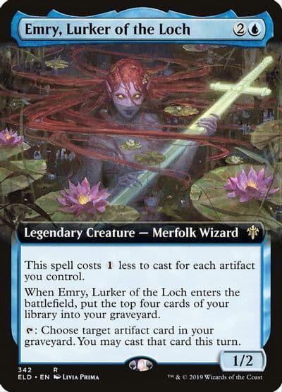 Emry Lurker of the Loch Extended Art Throne of Eldraine Magic card