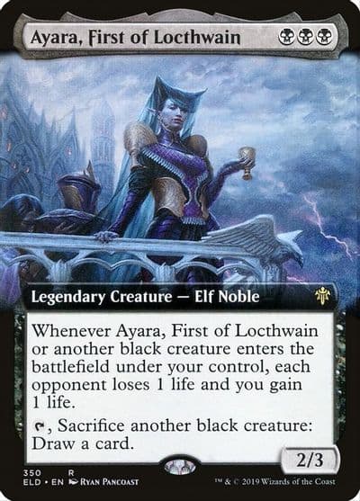 Ayara First of Locthwain Extended Art Throne of Eldraine Magic card