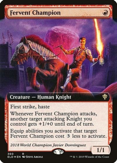 Fervent Champion Extended Art Throne of Eldraine Magic card