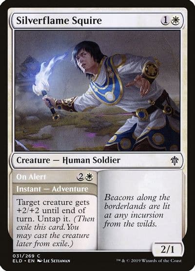 Silverflame Squire Throne of Eldraine Magic card