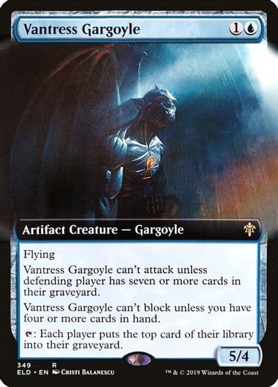 Vantress Gargoyle Extended Art Throne of Eldraine Magic card