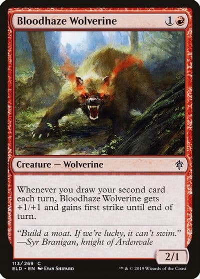 Bloodhaze Wolverine Throne of Eldraine Magic card
