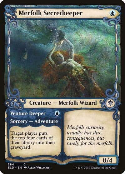 Merfolk Secretkeeper Showcase Throne of Eldraine Magic card