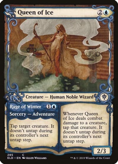 Queen of Ice Showcase Throne of Eldraine Magic card