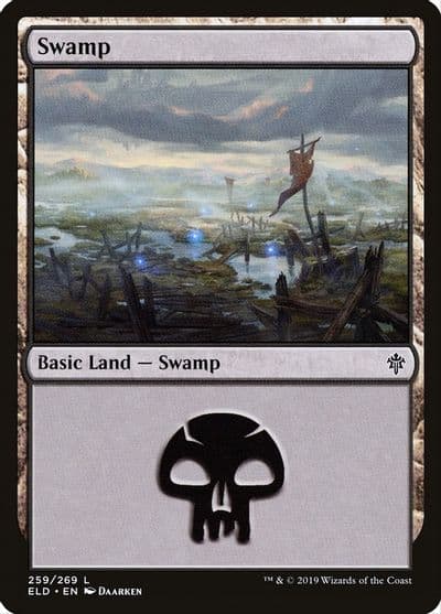 Swamp 259 Throne of Eldraine Magic card