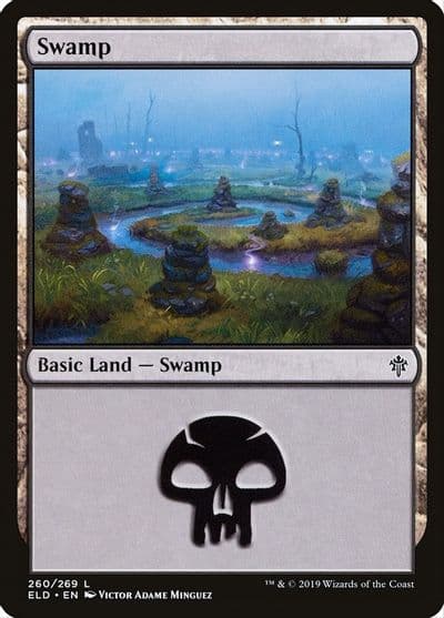Swamp 260 Throne of Eldraine Magic card