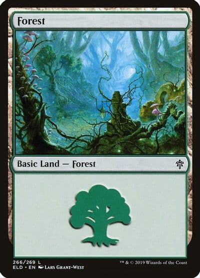 Forest 266 Throne of Eldraine Magic card