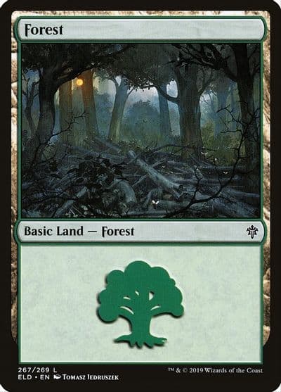 Forest 267 Throne of Eldraine Magic card