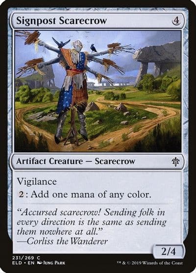 Signpost Scarecrow Throne of Eldraine Magic card