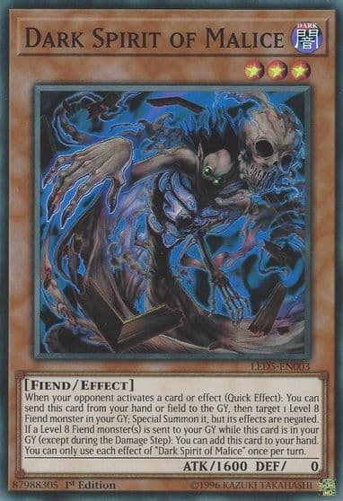 Dark Spirit of Malice Legendary Duelists: Immortal Destiny Yu-Gi-Oh! card