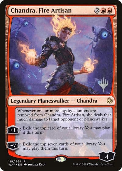 Chandra Fire Artisan Promo Pack: Throne of Eldraine Magic card