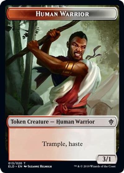 Human Warrior Food 016 Double Sided Token Throne of Eldraine Magic card