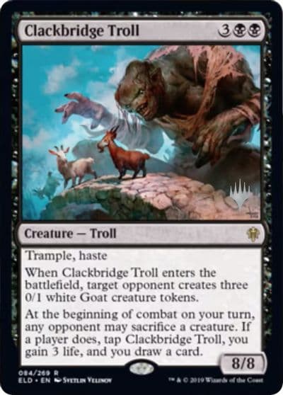 Clackbridge Troll Promo Pack: Throne of Eldraine Magic card