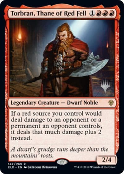 Torbran Thane of Red Fell Promo Pack: Throne of Eldraine Magic card