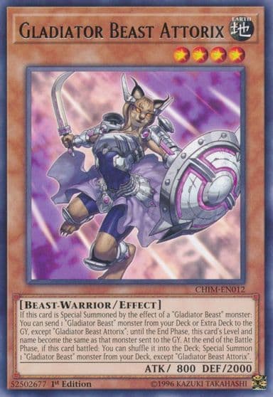 Gladiator Beast Attorix Chaos Impact Yu-Gi-Oh! card