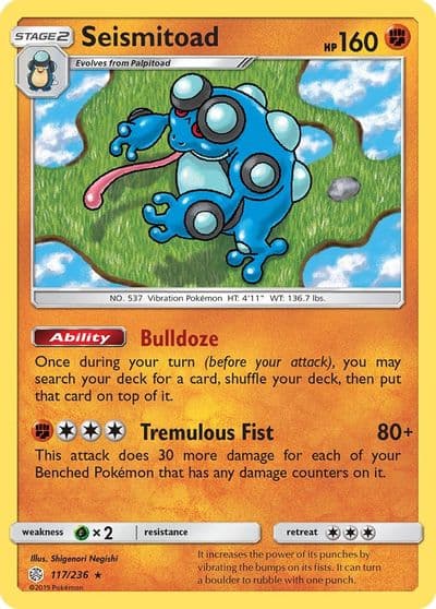 Seismitoad SM - Cosmic Eclipse Pokemon card