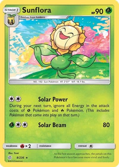 Sunflora SM - Cosmic Eclipse Pokemon card