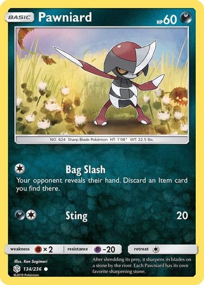Pawniard SM - Cosmic Eclipse Pokemon card