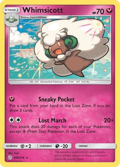 Whimsicott SM - Cosmic Eclipse Pokemon card