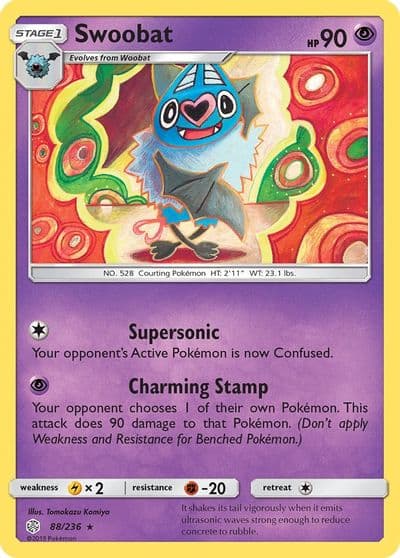 Swoobat SM - Cosmic Eclipse Pokemon card