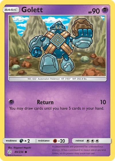 Golett SM - Cosmic Eclipse Pokemon card