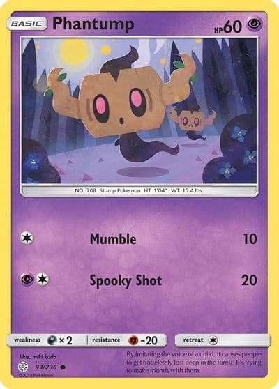 Phantump SM - Cosmic Eclipse Pokemon card