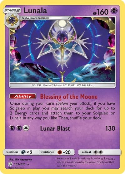 Lunala SM - Cosmic Eclipse Pokemon card