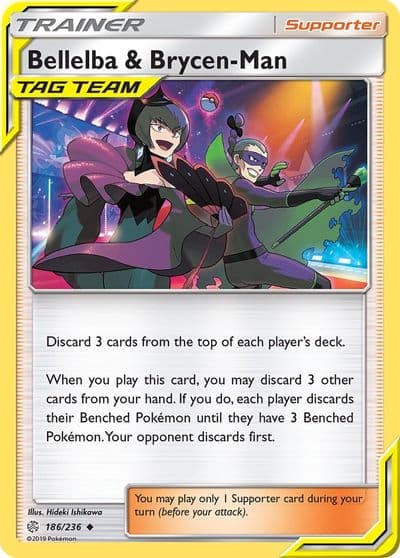 Bellelba & Brycen-Man SM - Cosmic Eclipse Pokemon card