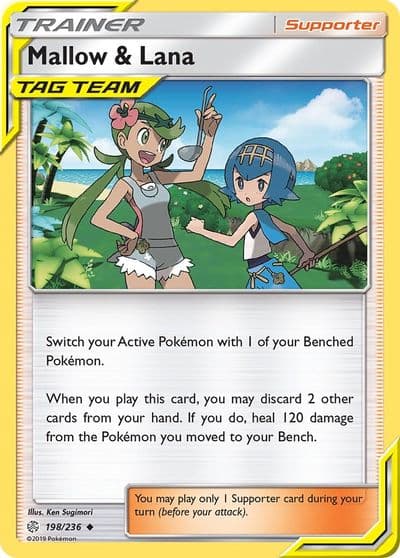 Mallow & Lana SM - Cosmic Eclipse Pokemon card