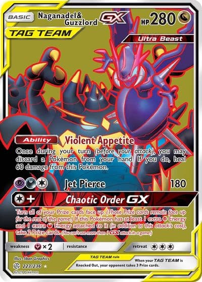 Naganadel & Guzzlord GX (Full Art) SM - Cosmic Eclipse Pokemon card
