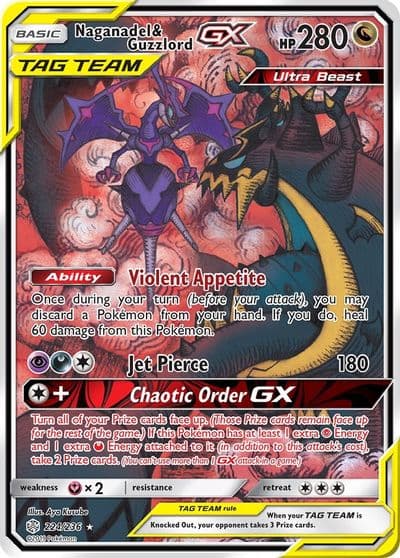 Naganadel & Guzzlord GX (Alternate Full Art) SM - Cosmic Eclipse Pokemon card