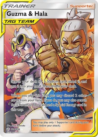 Guzma & Hala (Full Art) SM - Cosmic Eclipse Pokemon card