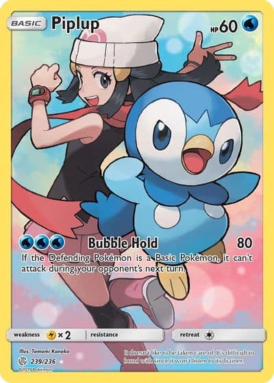 Piplup (Secret) SM - Cosmic Eclipse Pokemon card