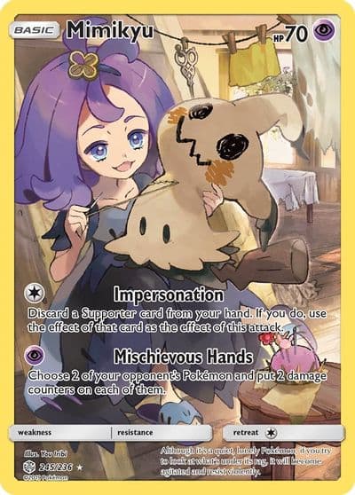 Mimikyu (Secret) SM - Cosmic Eclipse Pokemon card