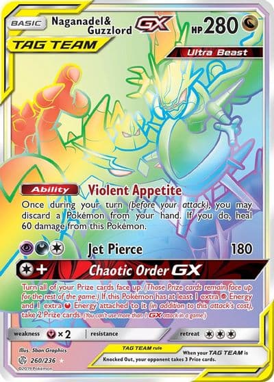 Naganadel & Guzzlord GX (Secret) SM - Cosmic Eclipse Pokemon card