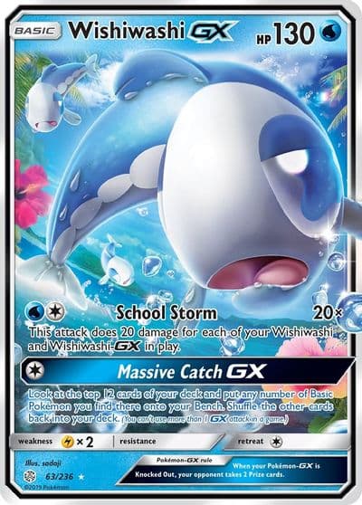 Wishiwashi GX SM - Cosmic Eclipse Pokemon card