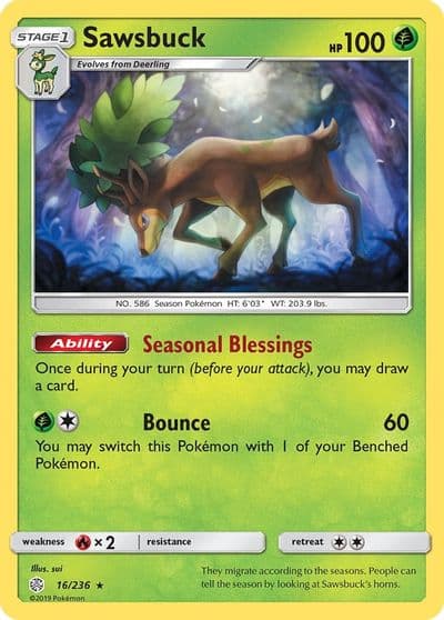 Sawsbuck SM - Cosmic Eclipse Pokemon card
