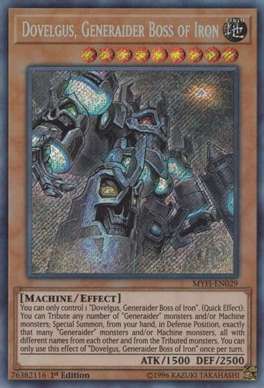 Dovelgus Generaider Boss of Iron Mystic Fighters Yu-Gi-Oh! card
